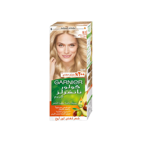 غارنييه صبغه شعر طبيعيه 9 1 اشقر رمادي فاتح جدا