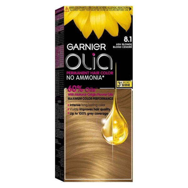 غارنييه صبغه خاليه من الامونيا اوليا 8 1 اشقر رمادي