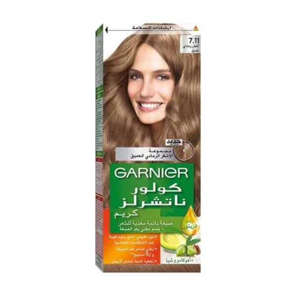 غارنييه صبغه شعر طبيعيه 7 11 اشقر رمادي عميق