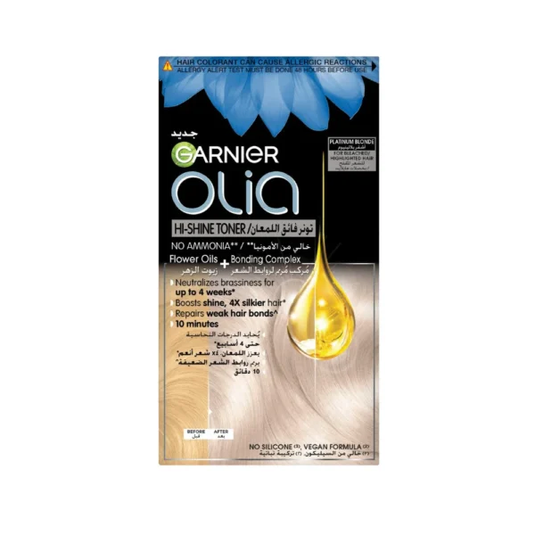 غارنييه صبغه خاليه من الامونيا اوليا تونر فائق اللمعان اشقر بلاتينيوم