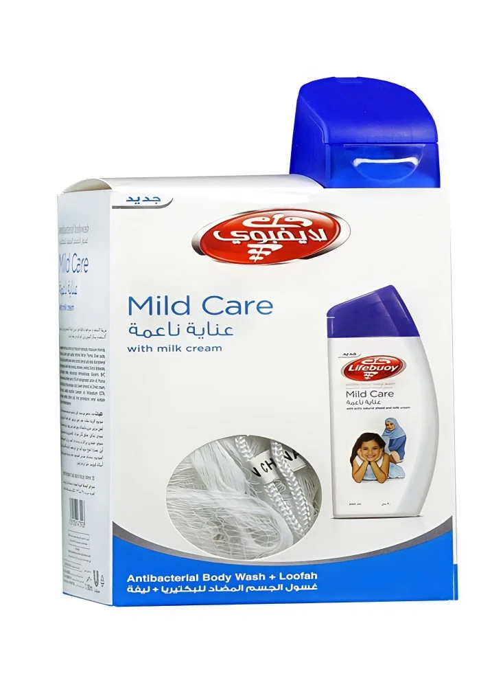 لايف بوي جل استحمام 300 مل عنايه ناعمه مع ليفه