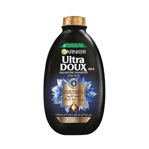 غارنييه شامبو شعر 400 مل الترا دوكس الفحم الاسود و زيت حبه البركه