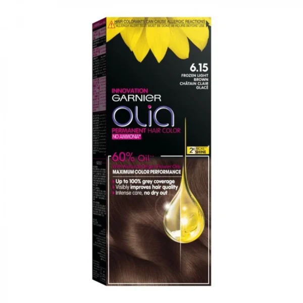 غارنييه صبغه خاليه من الامونيا اوليا 6 15 بني فاتح ثلجي