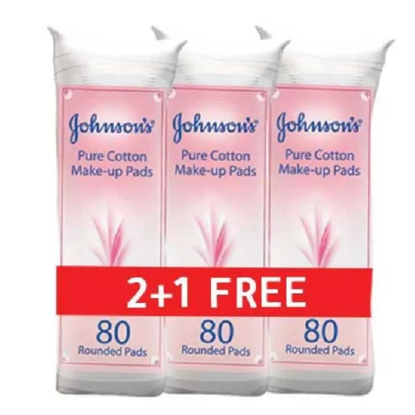 جونسون قطن شرائح دائري 80 قطعة نقيه  2+1 مجانا