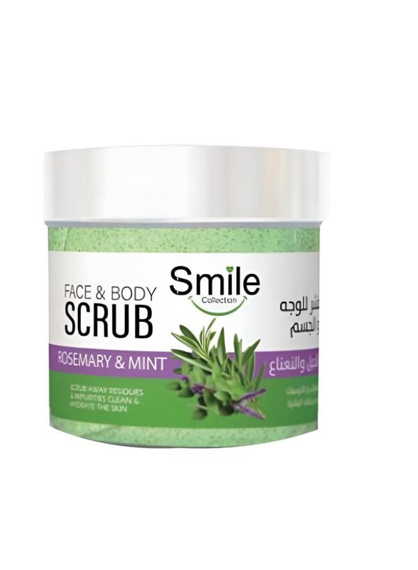 سمايل مقشر الوجه والجسم 300 جم اكليل الجبل والنعناع